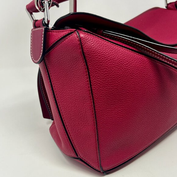 Loewe Small Puzzle Bag Raspberry Pink Leather with Dust Bag **SOLD** - Picture 7 of 17